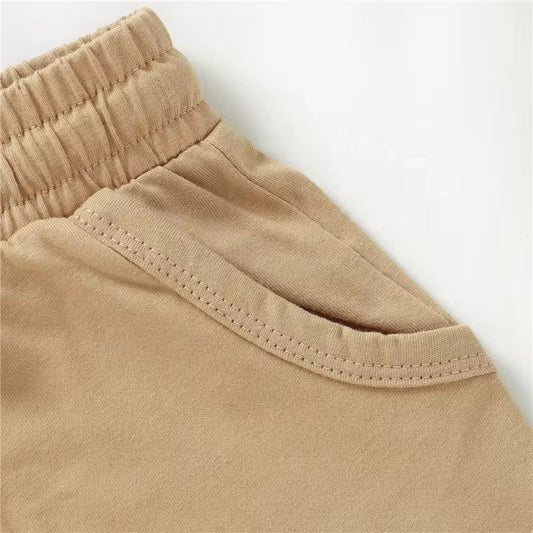 Organic Cotton Jersey Shorts - Tan
