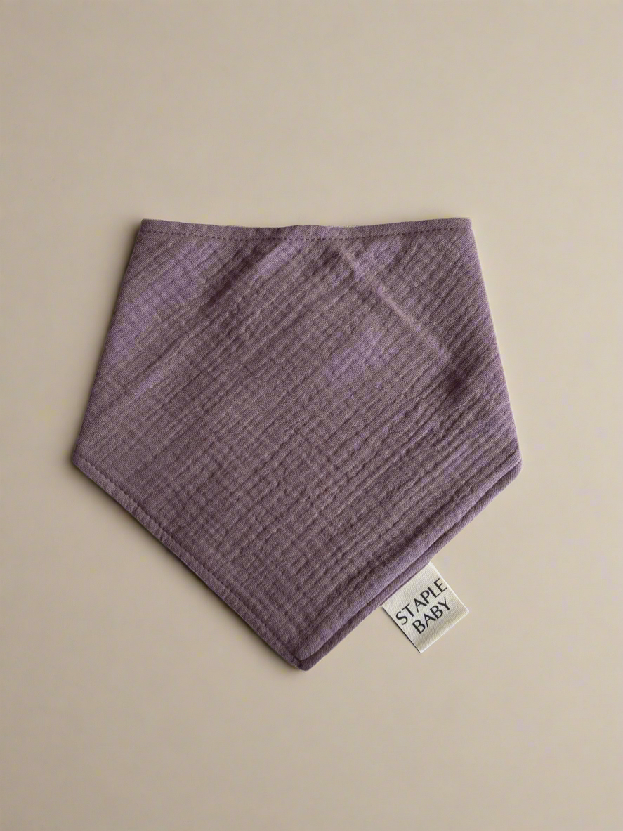 Organic Cotton Muslin Bib - Purple