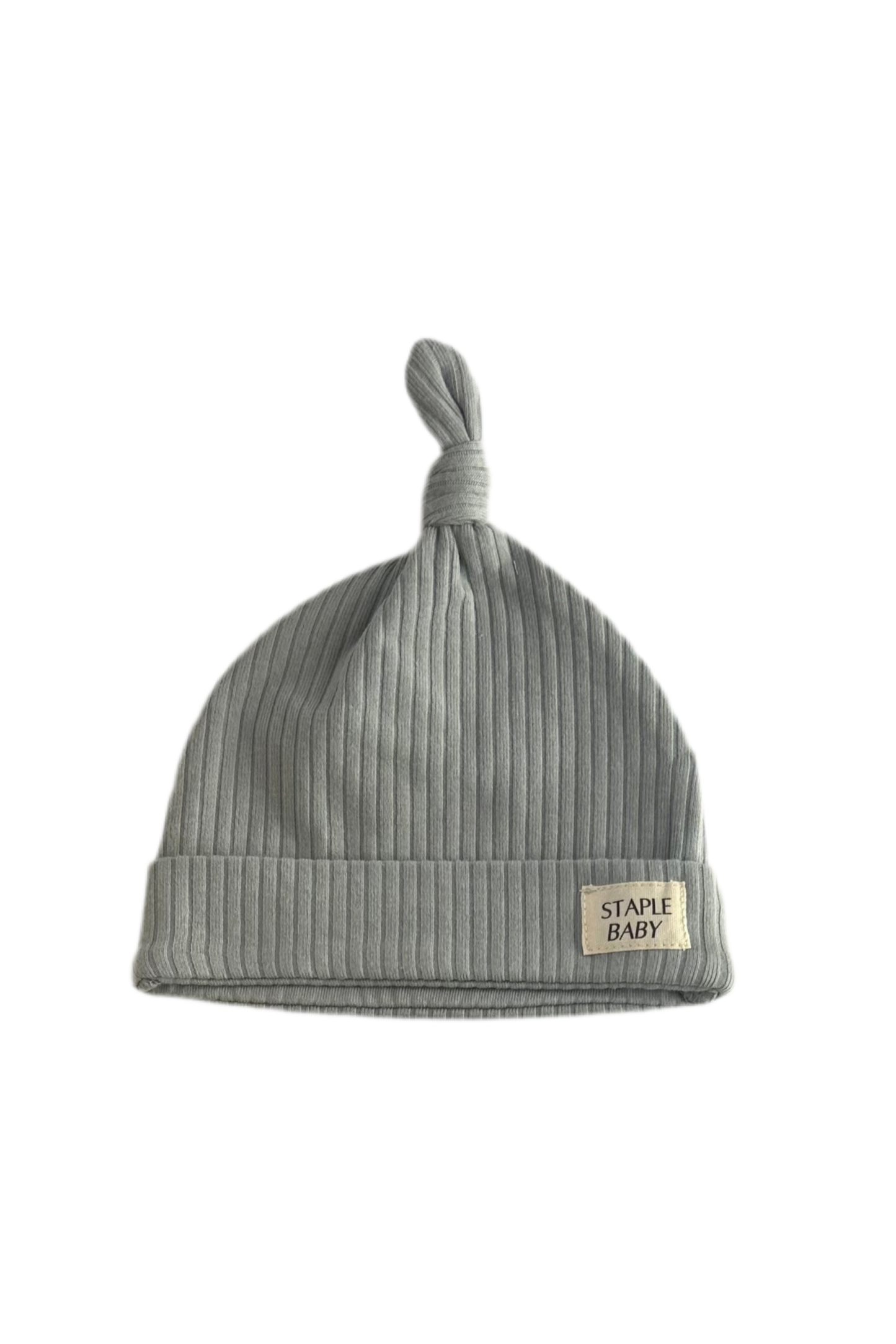 Organic Cotton Ribbed Beanie - Dusky Blue
