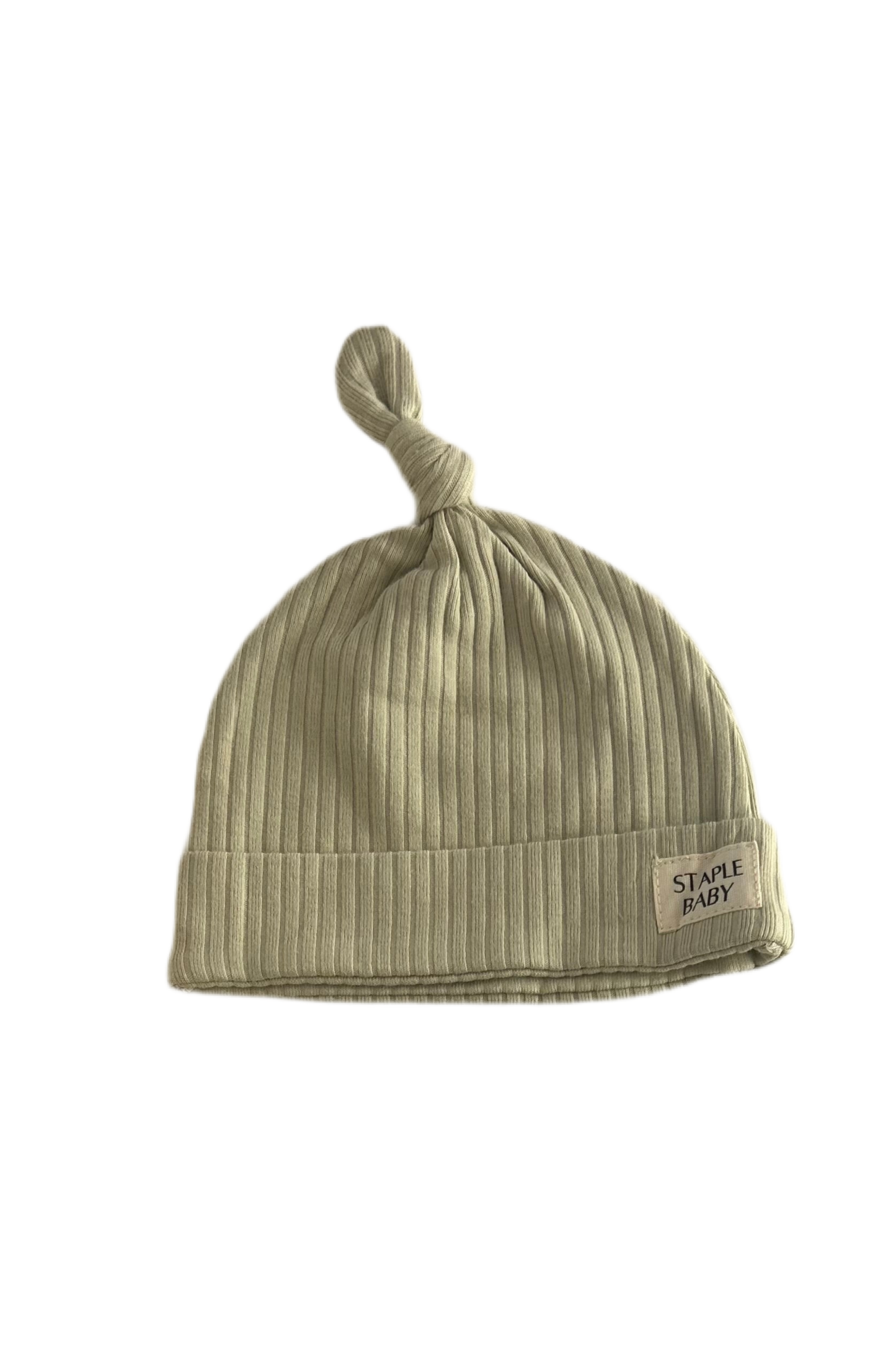 Organic Cotton Ribbed Beanie - Pear