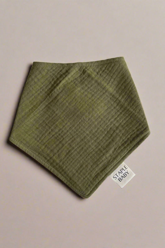Organic Cotton Muslin Bib - Green