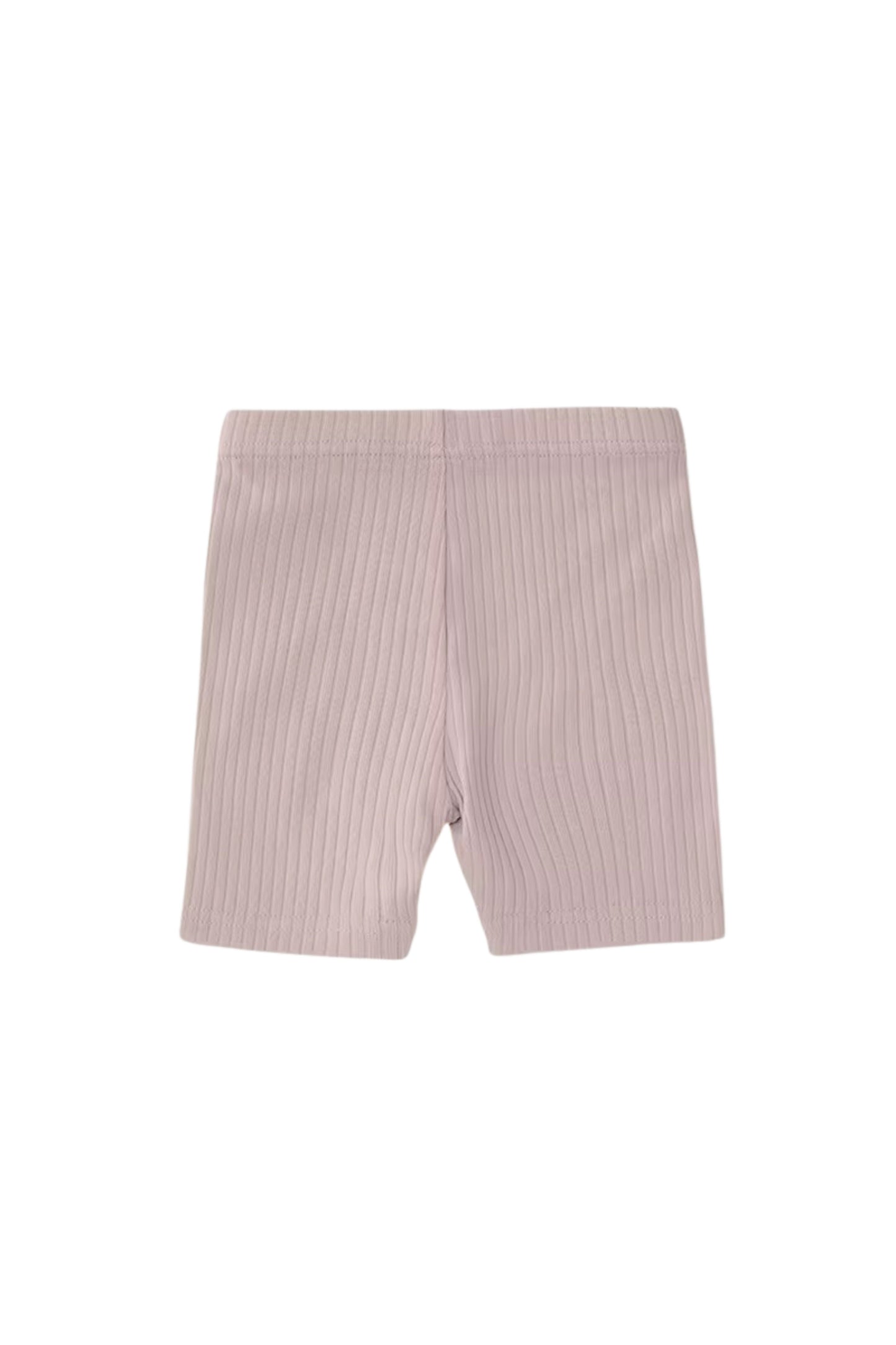 Organic Cotton Ribbed Bike Shorts - Lilac Pink