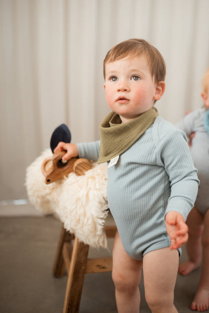 Organic Cotton Muslin Bib - Green