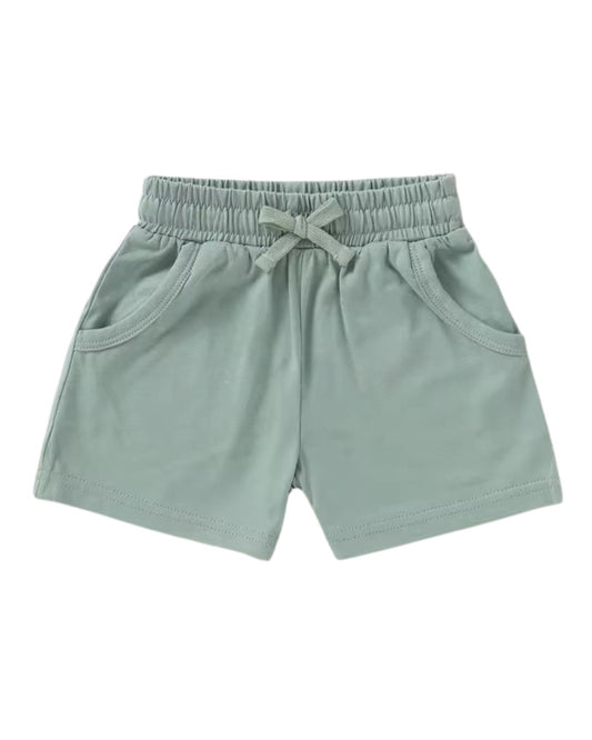 Organic Cotton Jersey Shorts - Sage Green