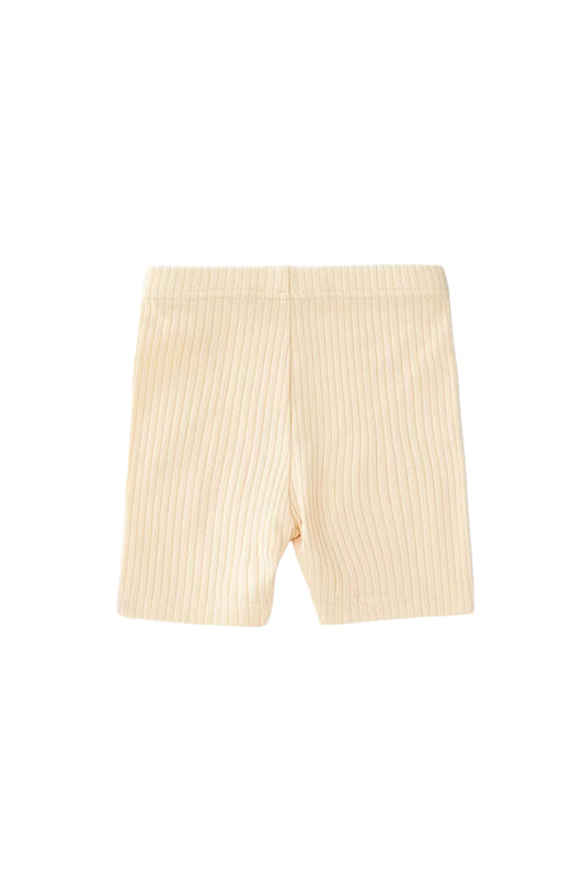 Organic Cotton Ribbed Bike Shorts - Buttermilk