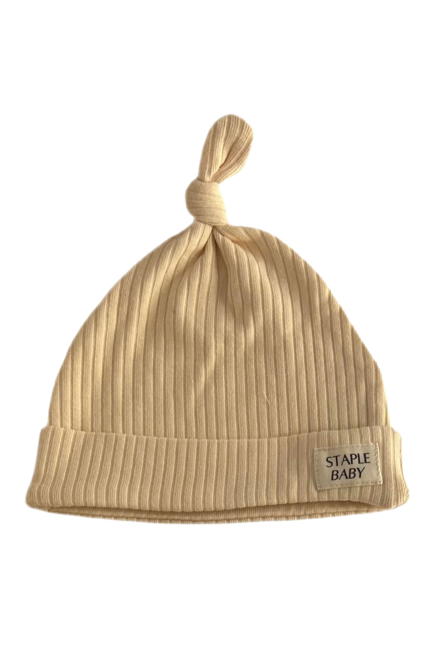 Organic Cotton Ribbed Beanie - Buttermilk