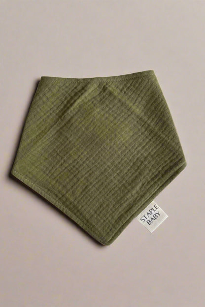 Organic Cotton Muslin Bib - Green