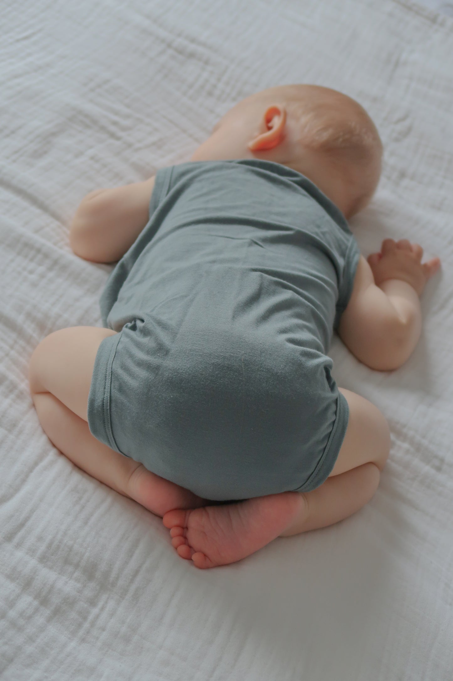 Bamboo Singlet Bodysuit - Coastal Blue