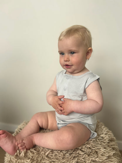 Bamboo Singlet Bodysuit - Cloud