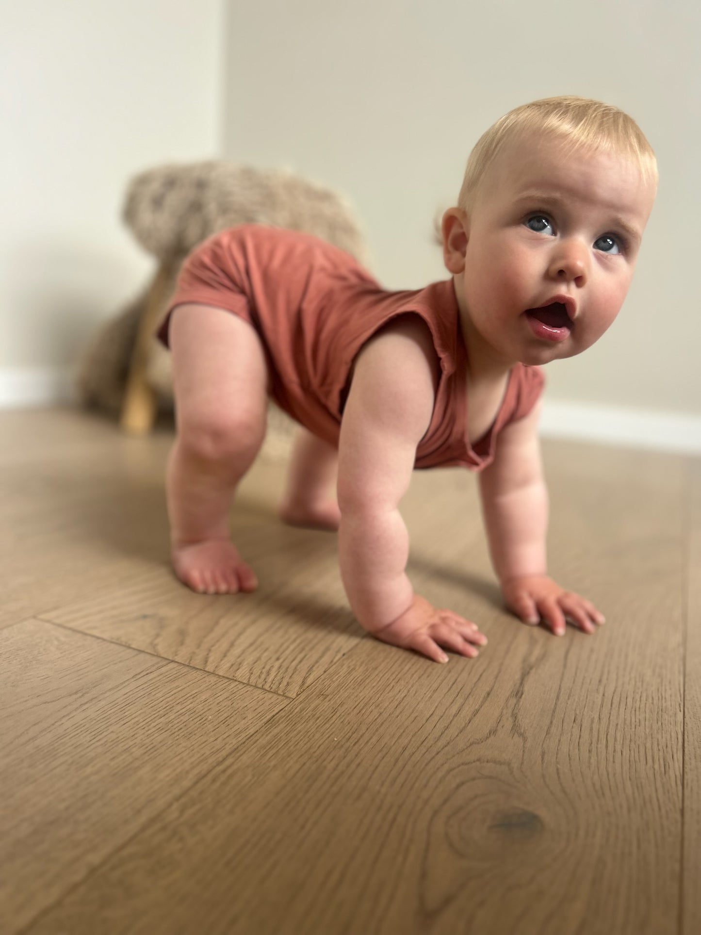 Bamboo Singlet Bodysuit - Clay Rose