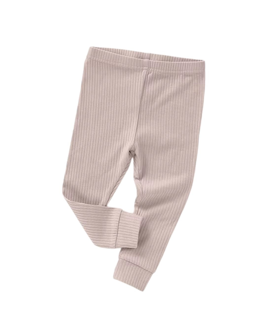 Organic Cotton Ribbed Leggings - Lilac Pink